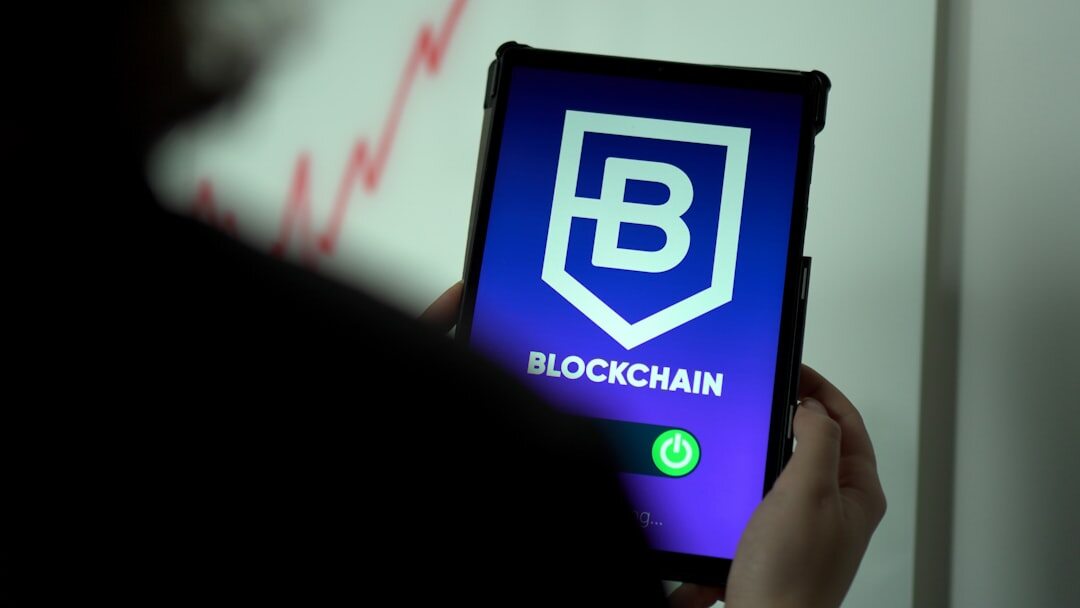 Blockchain digital network illustration