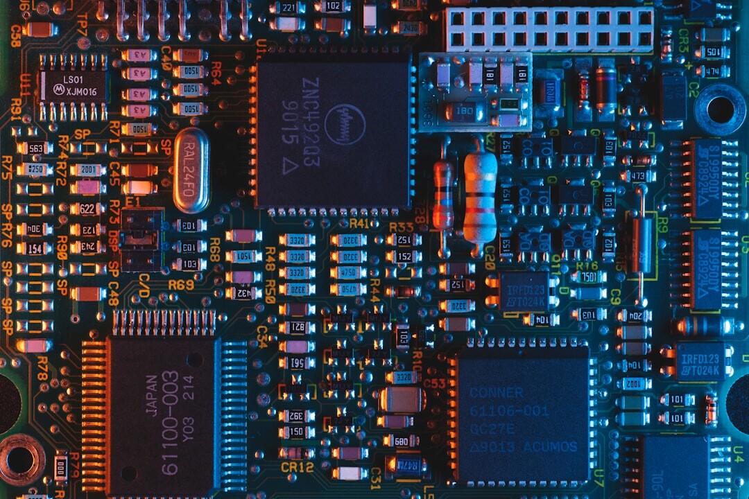 Computer circuit board close-up