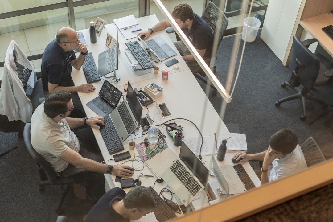 Startup team in a modern office working